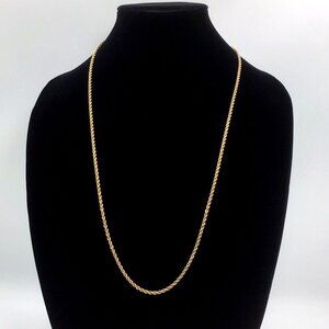 12K Gold Filled Rope Chain Vintage 20.6 Gms 3mm 30”
